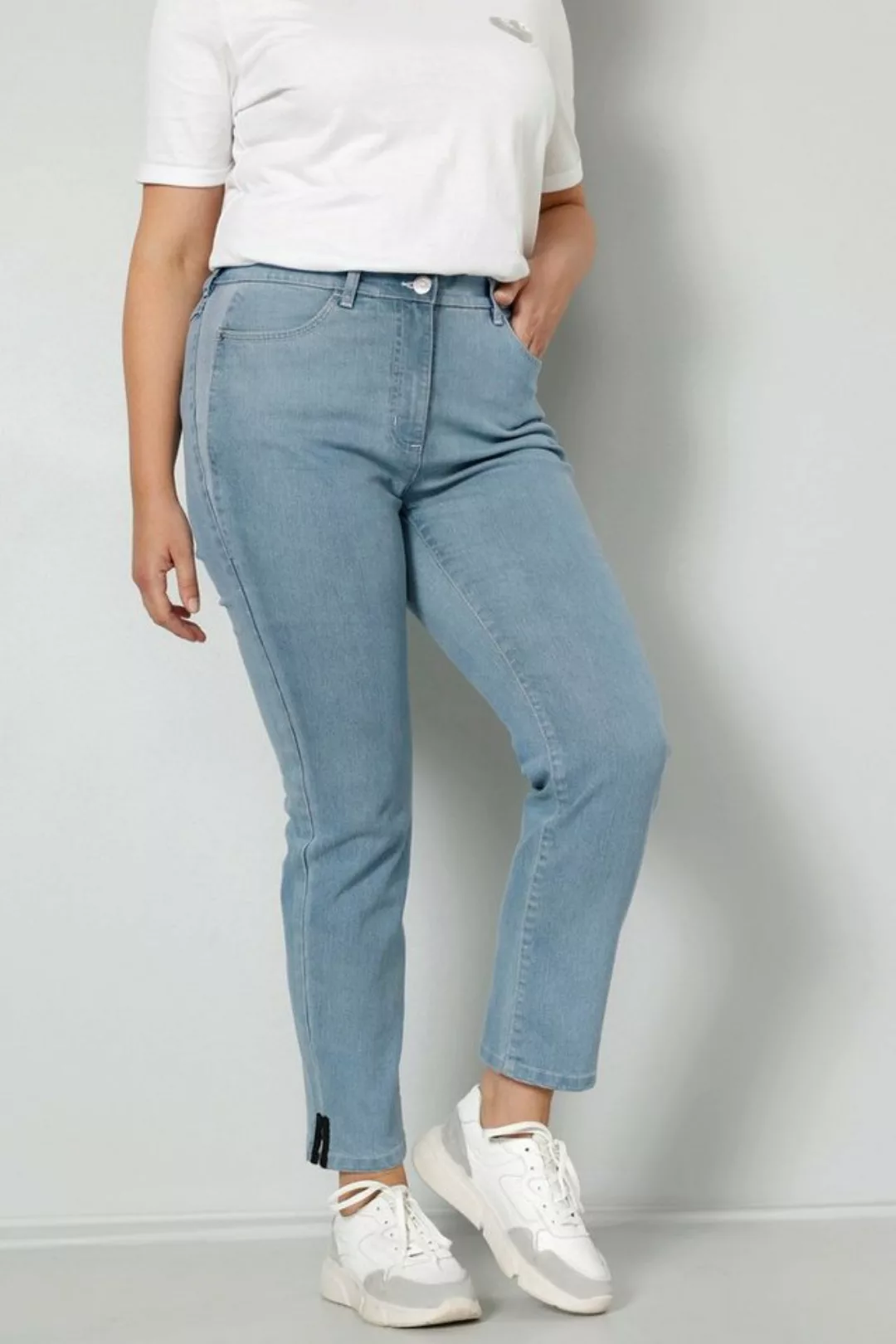 MIAMODA Regular-fit-Jeans Jeans Slim Fit Saumschlitz 5-Pocket günstig online kaufen
