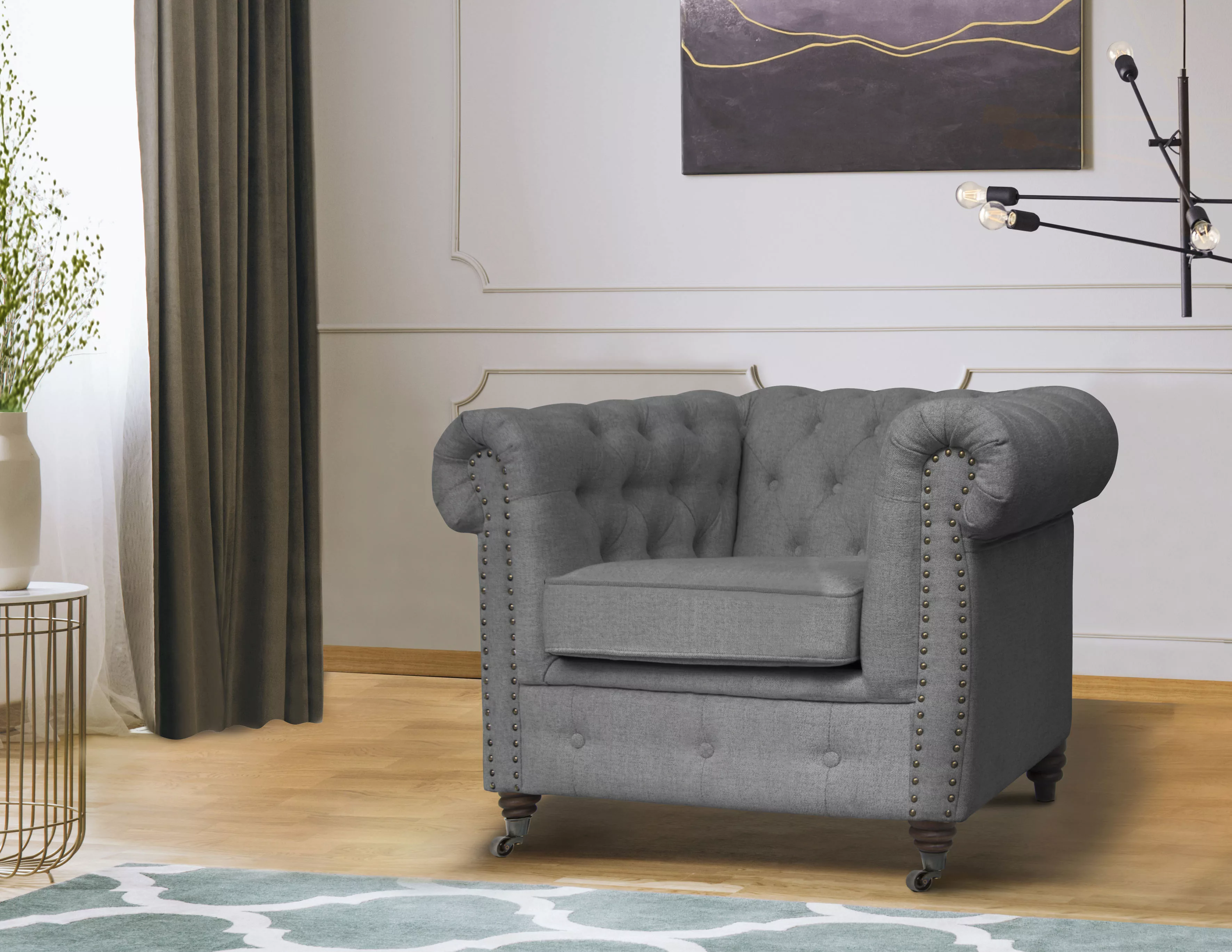 Home affaire Chesterfield-Sessel "Aarburg Sessel", aufwändige Knopfheftung günstig online kaufen