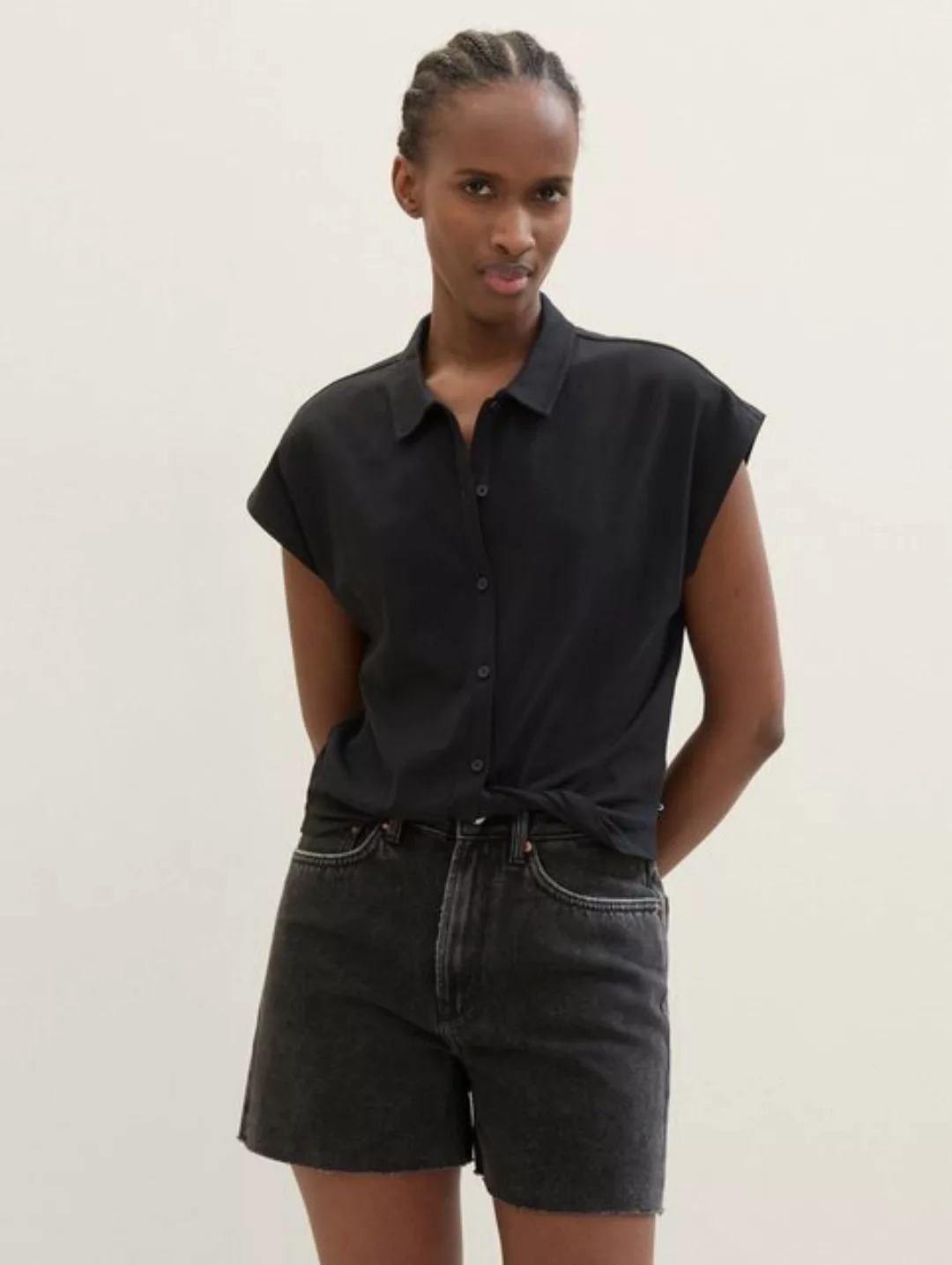 TOM TAILOR Denim Langarmshirt T-Shirt mit Twist-Detail günstig online kaufen