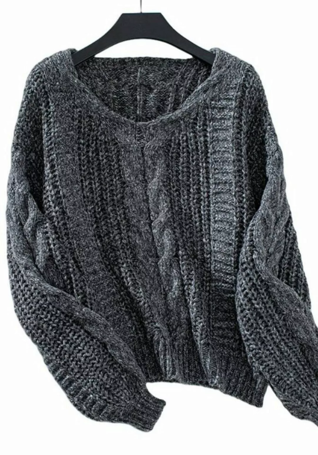 Nebelmeer Strickpullover Herbst Winter Retro Lässiger All-Match Strickpullo günstig online kaufen