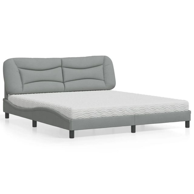 vidaXL Bett mit Matratze Hellgrau 180x200 cm Stoff Modell 12007404 günstig online kaufen