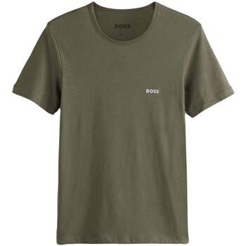 BOSS  T-Shirt Cotton Basic T-Shirt Khaki Green günstig online kaufen