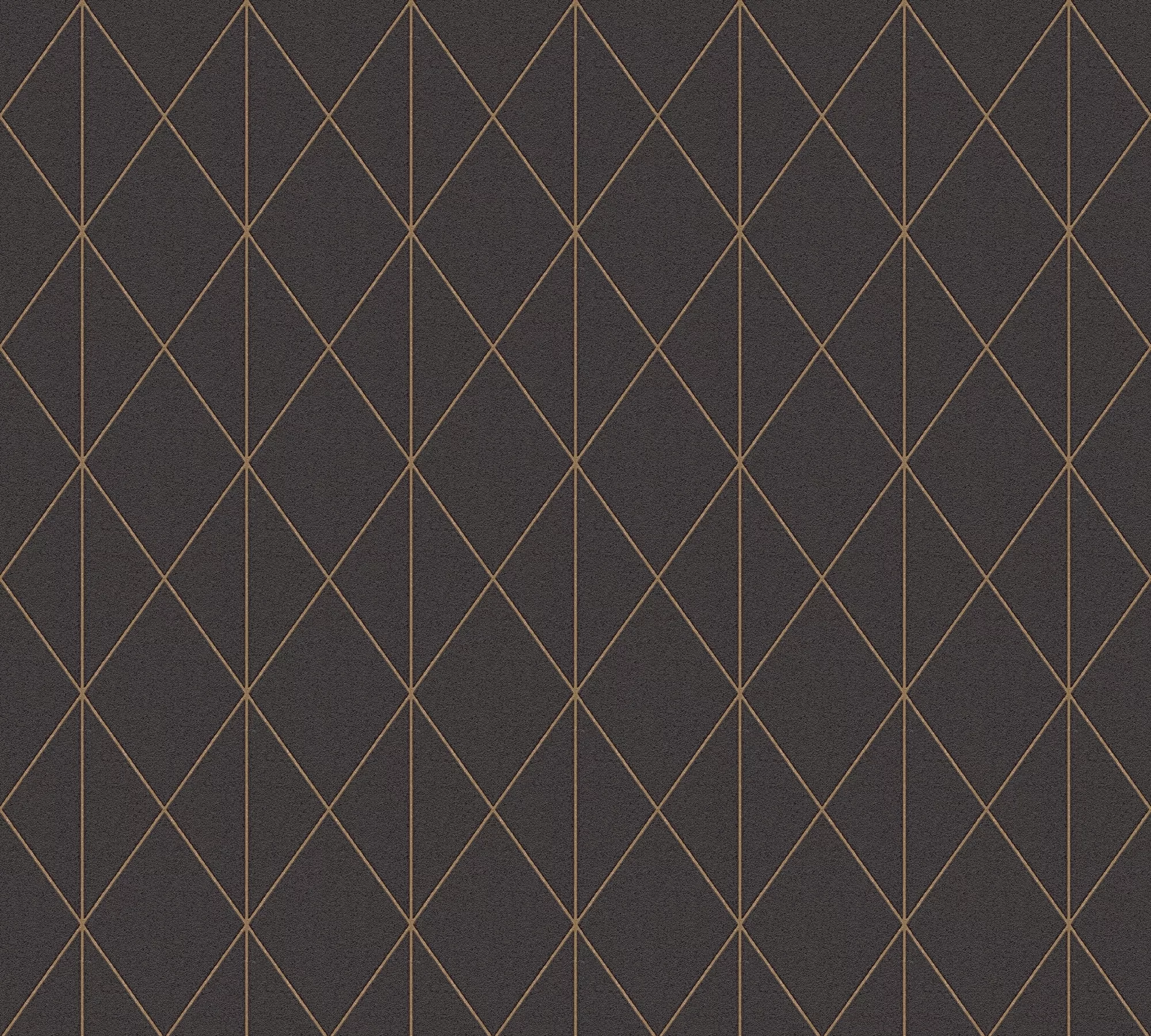 Bricoflor Tapete in Schwarz Gold Geometrische Vliestapete mit Rauten Muster günstig online kaufen