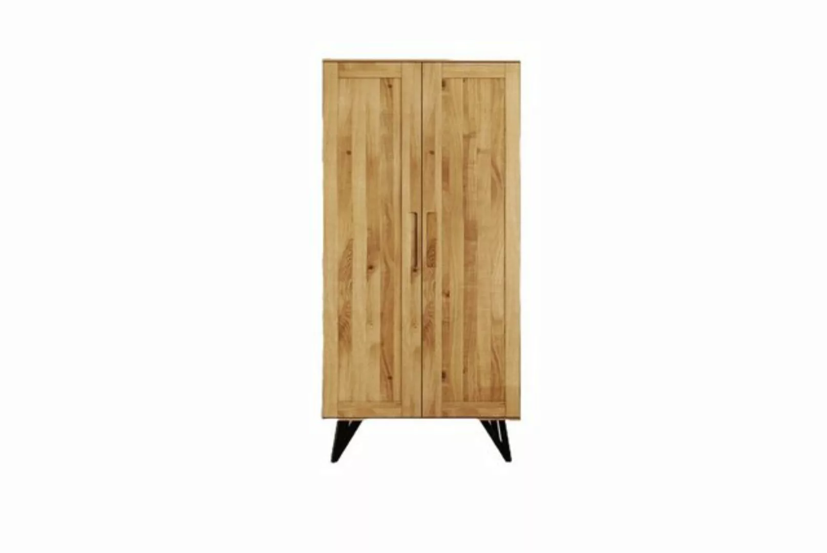 Natur24 Kleiderschrank Kleiderschrank Rolo Wildeiche massiv 91x53x185 mit 2 günstig online kaufen