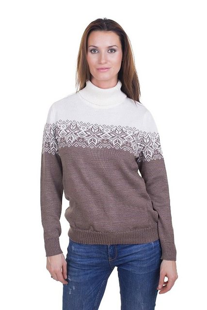 Rollkragenpullover aus Wolle (Merino), mit skandinavischem Muster günstig online kaufen