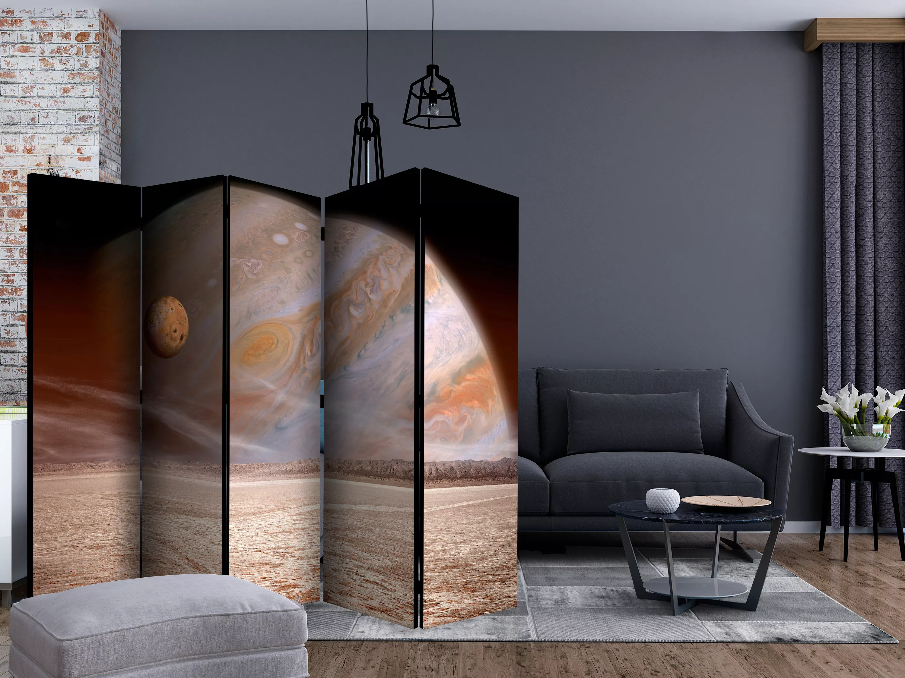 5-teiliges Paravent - A Small And A Big Planet Ii [room Dividers] günstig online kaufen