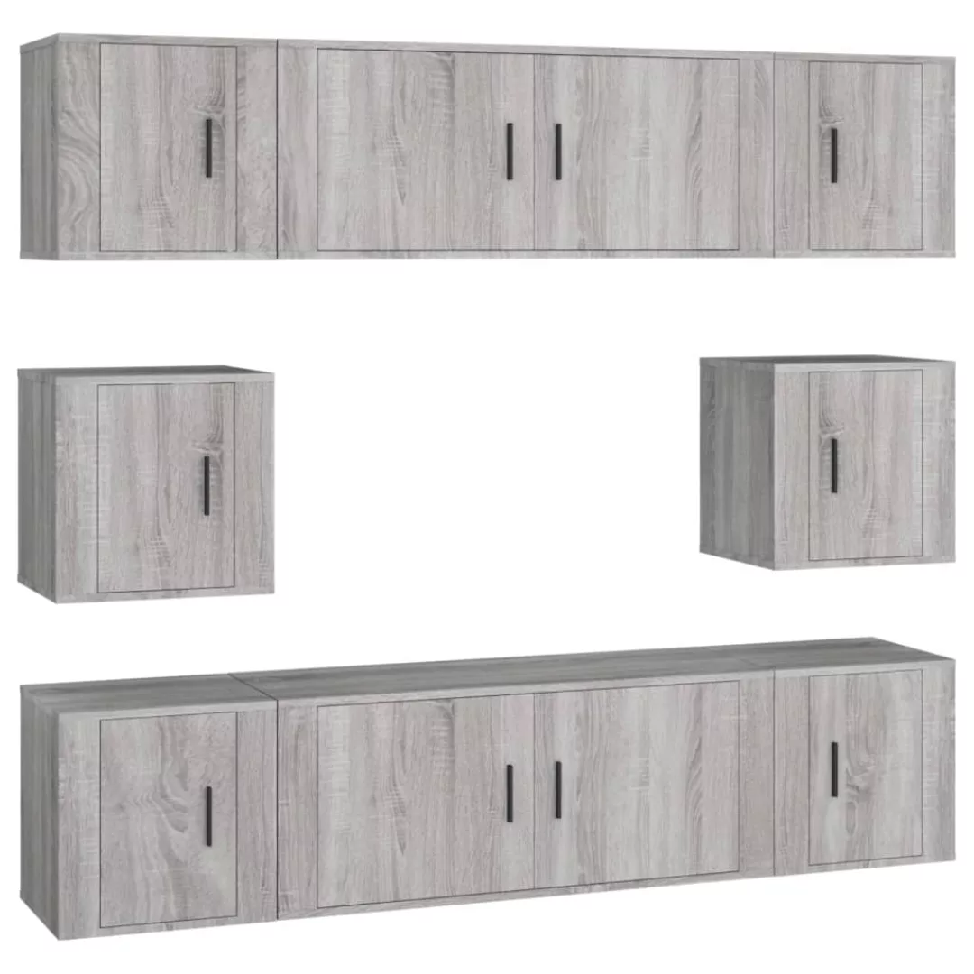 Vidaxl 8-tlg. Tv-schrank-set Grau Sonoma Holzwerkstoff günstig online kaufen