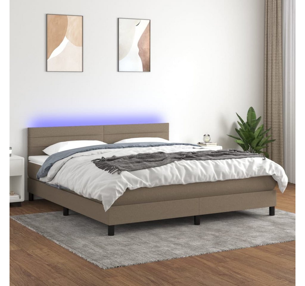 vidaXL Boxspringbett Bett Boxspringbett komplett mit Matratze & LED Stoff ( günstig online kaufen