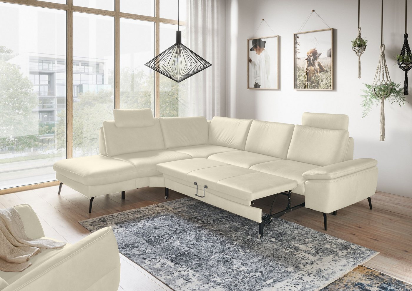 GALLERY M branded by Musterring Ecksofa Diana, 1 Teile, Nappa-Leder, Metall günstig online kaufen