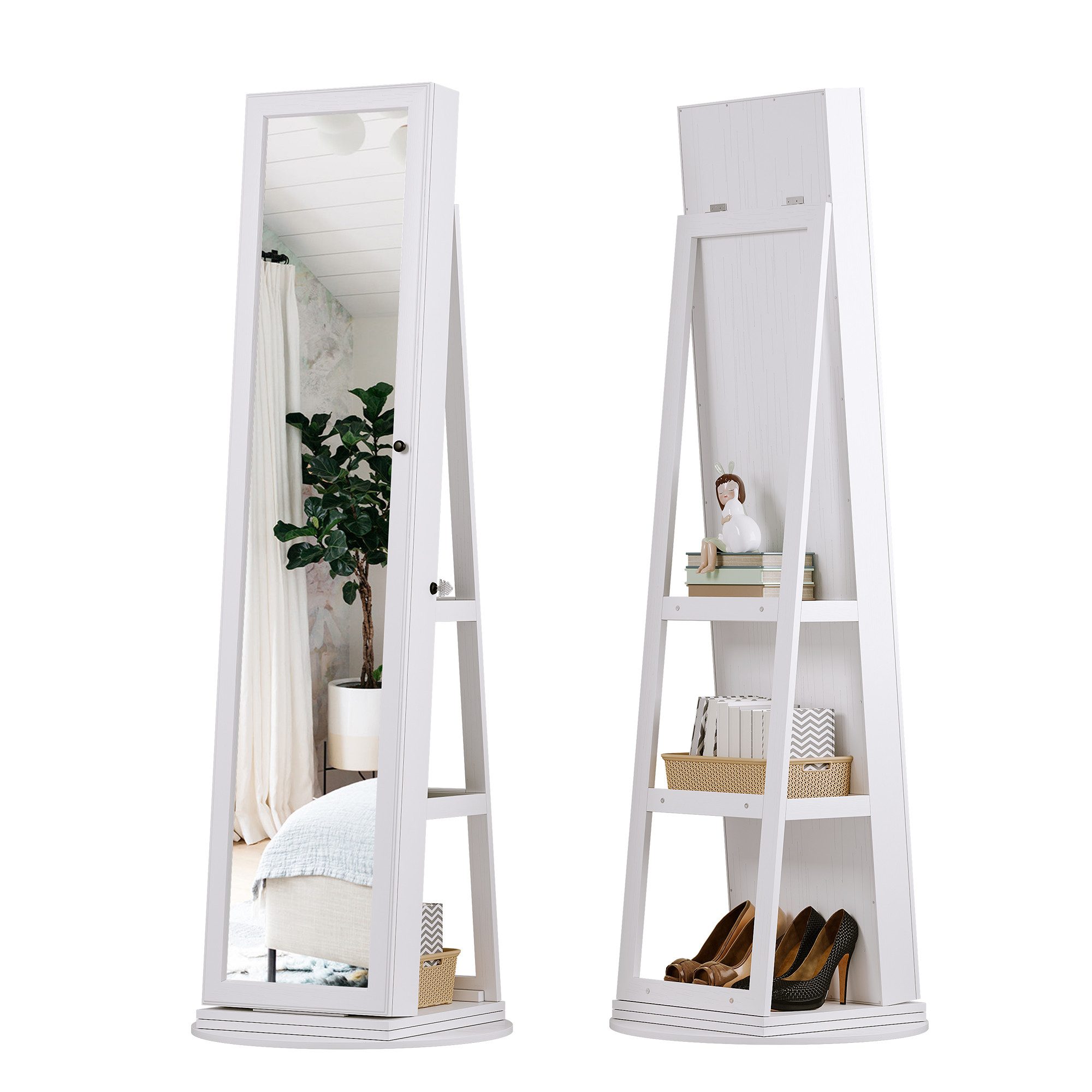 LVifur Schmuckschrank 160 cm abschließbarer LED-Spiegelschrank, günstig online kaufen