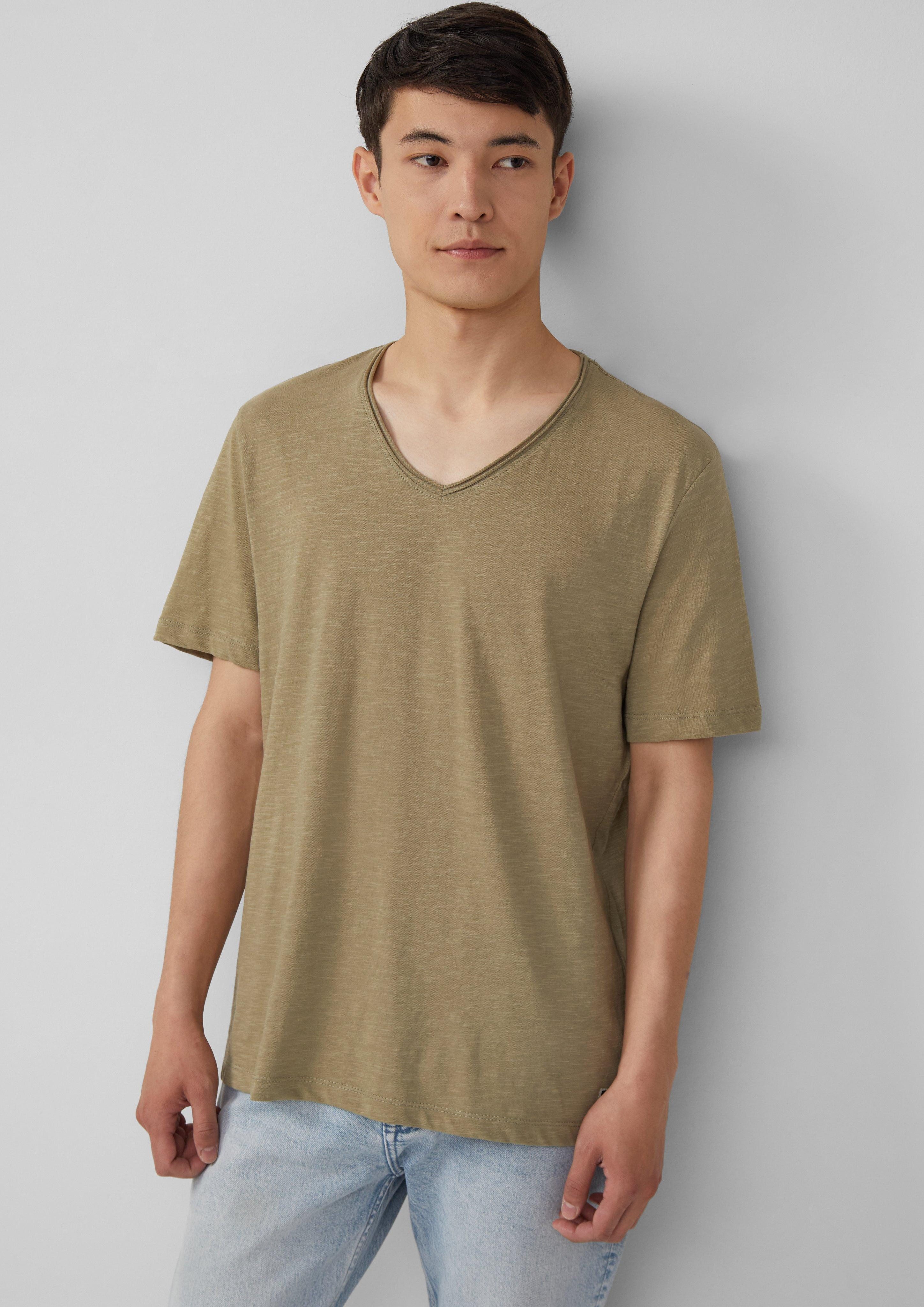 s.Oliver Kurzarmshirt Luftiges T-Shirt mit V-Ausschnitt günstig online kaufen