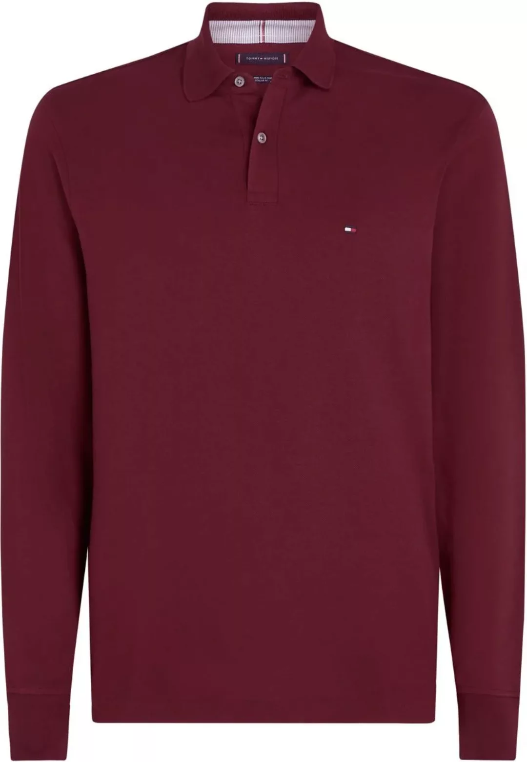 Tommy Hilfiger Longsleeve Polo Bordeaux Rot - Größe XL günstig online kaufen