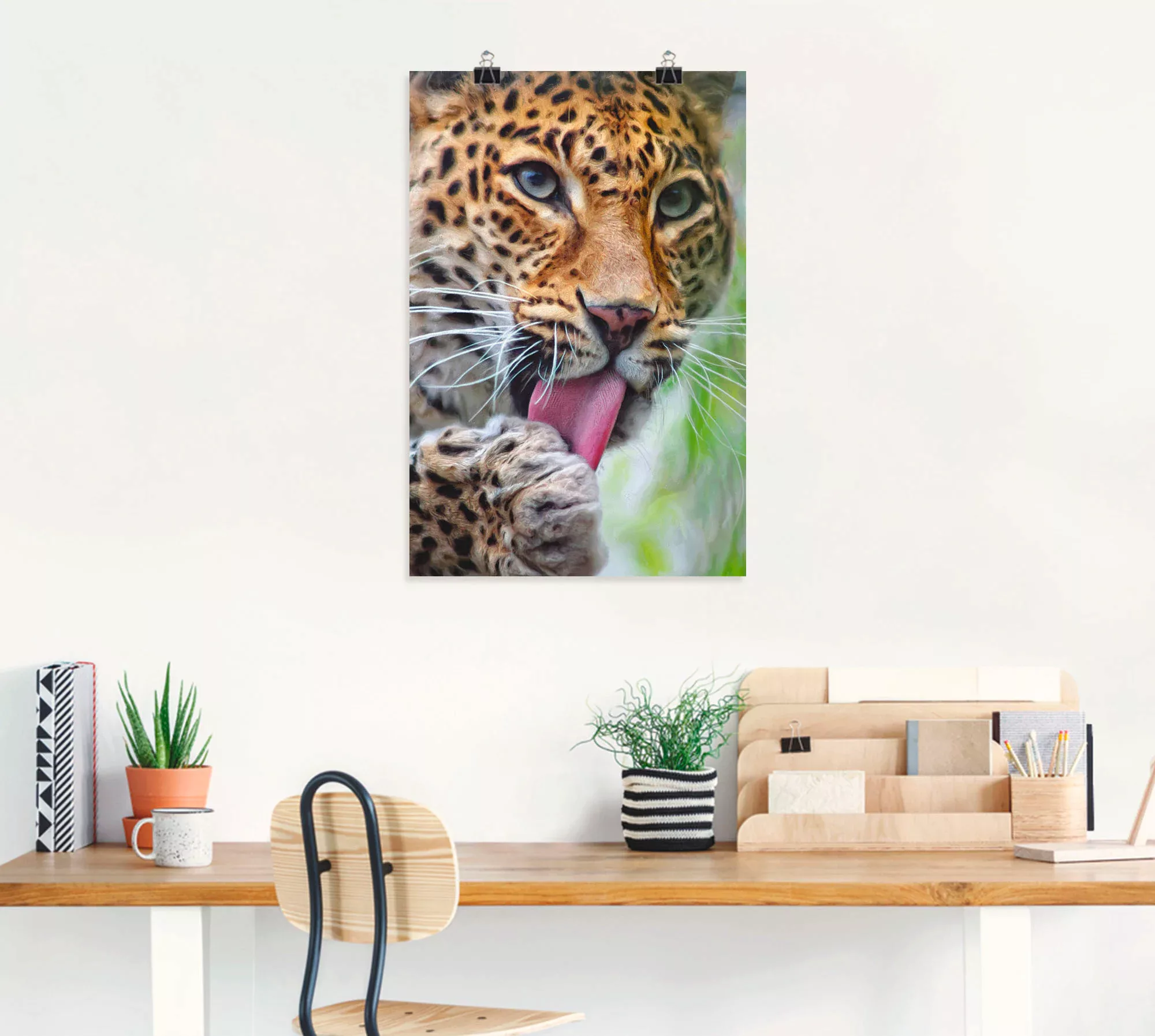 Artland Wandbild "Leopard", Wildtiere, (1 St.) günstig online kaufen