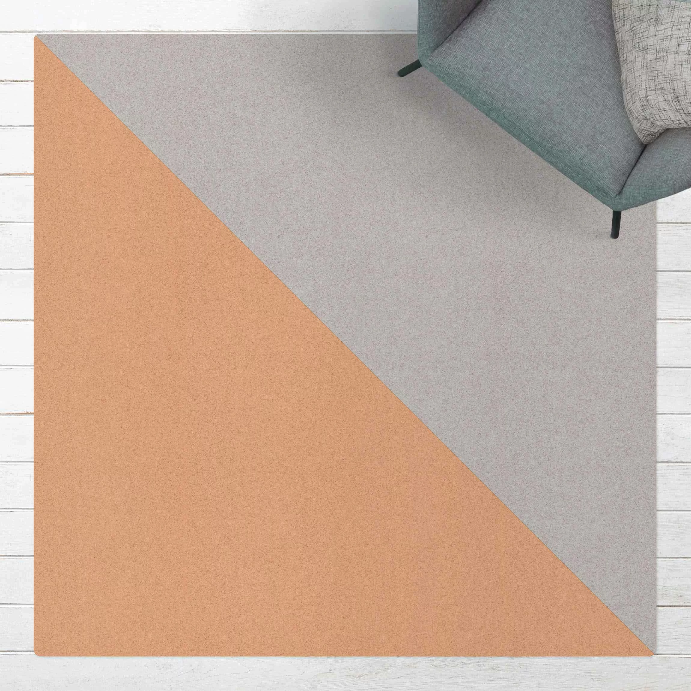 Kork-Teppich Einfaches Graues Dreieck günstig online kaufen