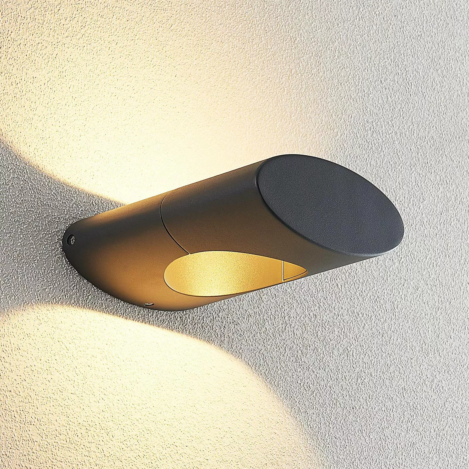 Lucande Forama LED-Außenwandleuchte, dunkelgrau günstig online kaufen