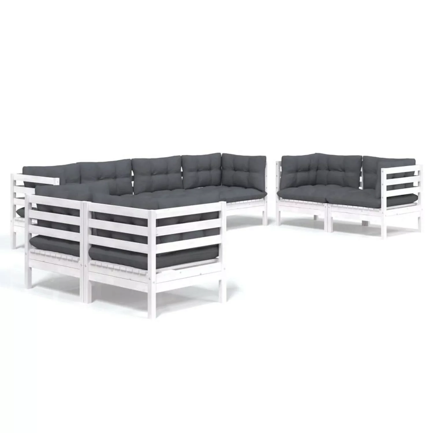 vidaXL 8-tlg Garten-Lounge-Set mit Kissen Massivholz Kiefer Modell 12 günstig online kaufen