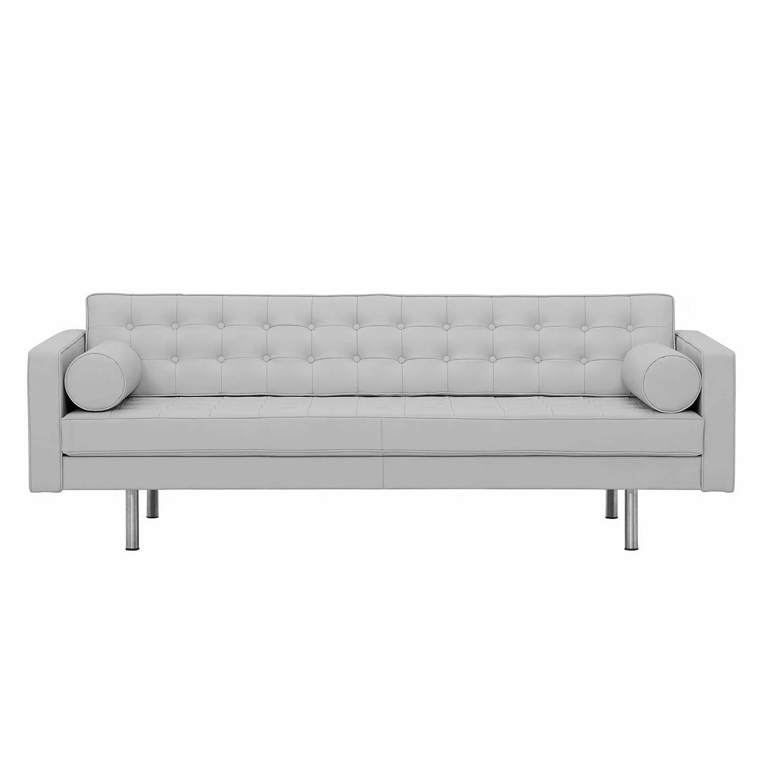 home24 Fredriks Sofa Chelsea 3-Sitzer Grau Echtleder 216x71x85 cm (BxHxT) M günstig online kaufen