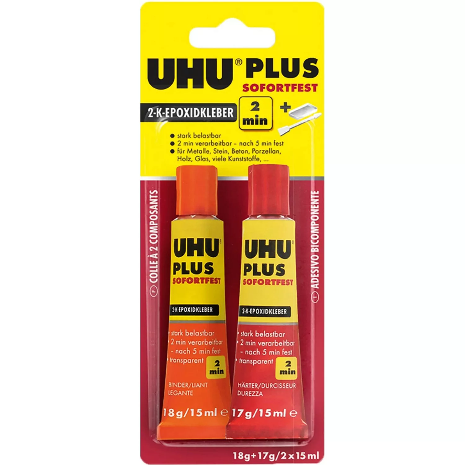 Uhu Plus Sofortfest 2-K-Epoxidkleber Transparent 18 g + 17 g günstig online kaufen