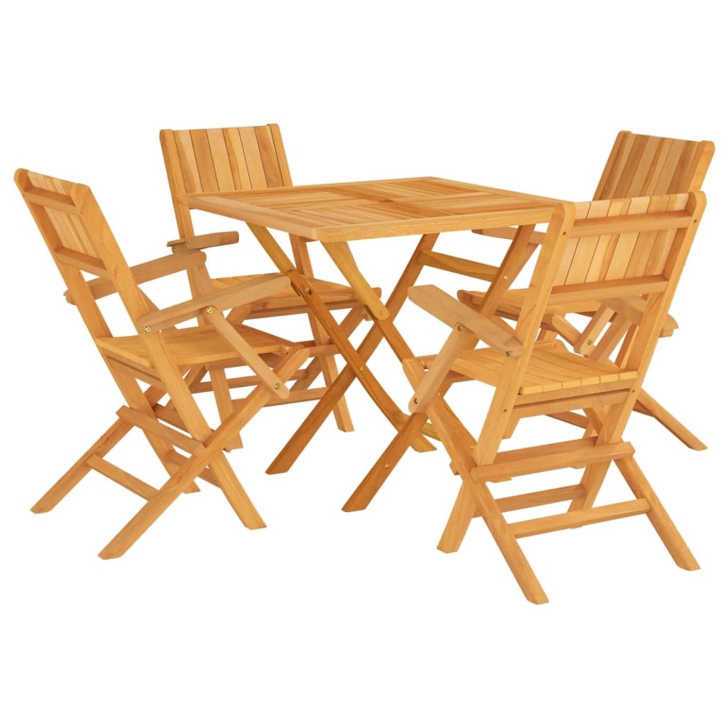 Vidaxl 5-tlg. Garten-essgruppe Massivholz Teak günstig online kaufen