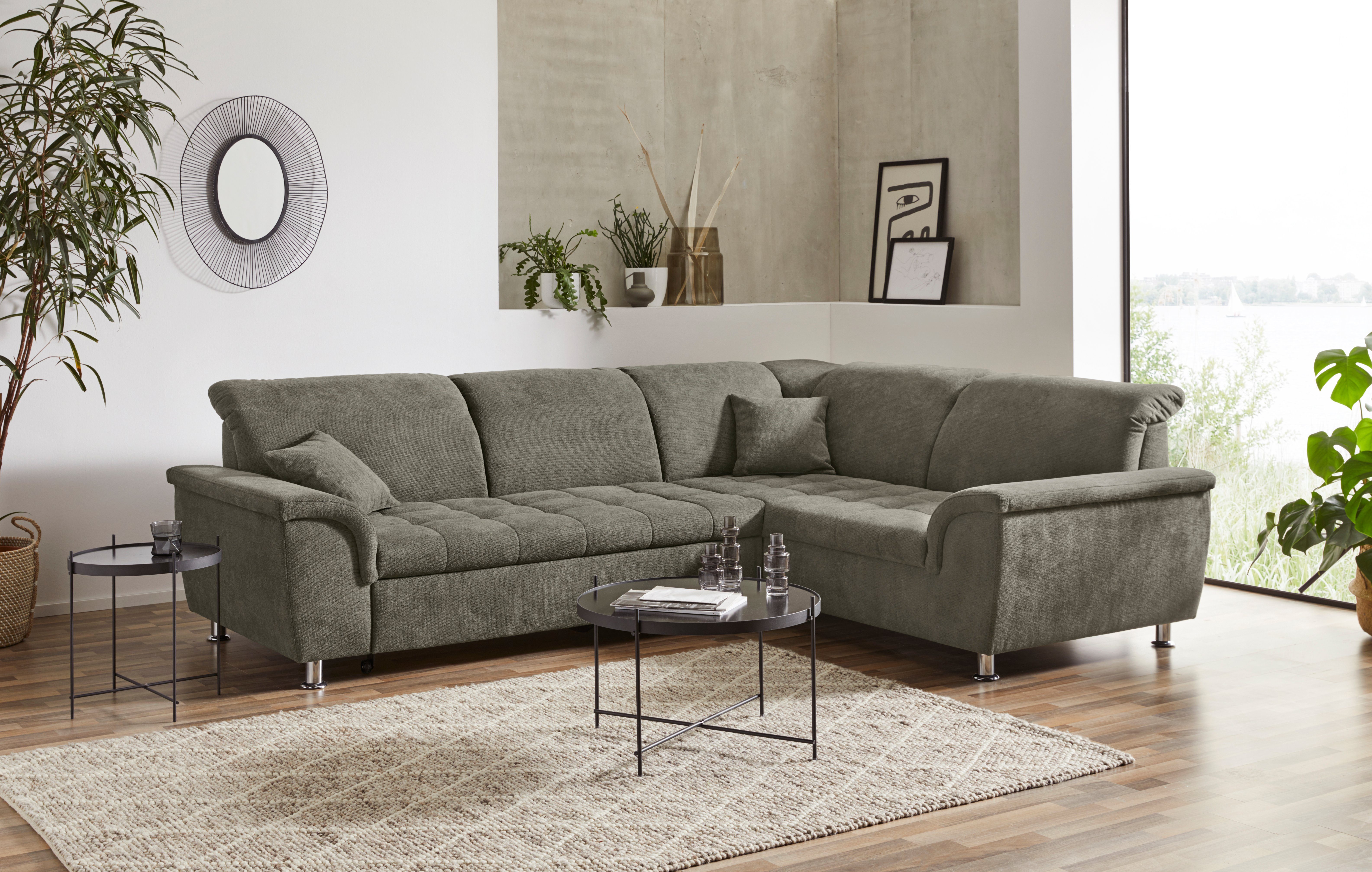 DOMO collection Ecksofa "Franzi, zeitlos und elegant, moderne Sitzheftung, günstig online kaufen
