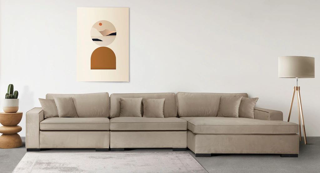 Home affaire Sofa-Eckelement "Skara XXL L-Form", Lounge-Sofa XXL mit Federk günstig online kaufen
