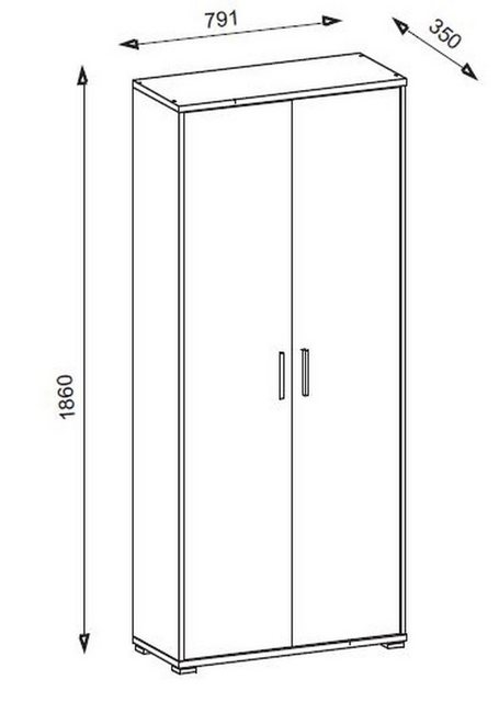 PREISBRECHER Aktenschrank Clermont (BxHxT: 79,1x186x35 cm) in Sonoma/Eiche günstig online kaufen