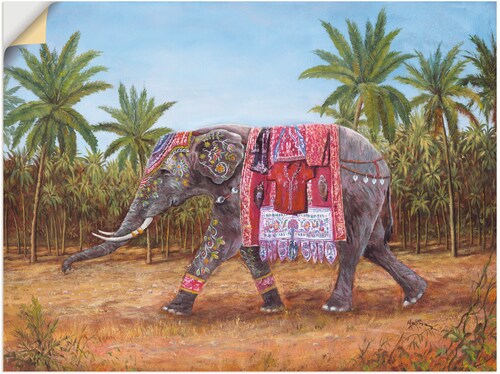 Artland Wandbild "Indischer Elefant", Wildtiere, (1 St.), als Leinwandbild, günstig online kaufen