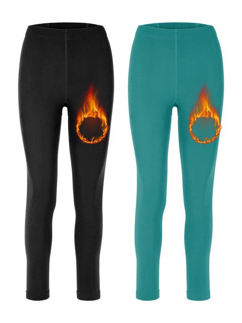 Merry Style Leggings 2er Pack Damen Thermo Leggings Gefütterte Thermoleggin günstig online kaufen