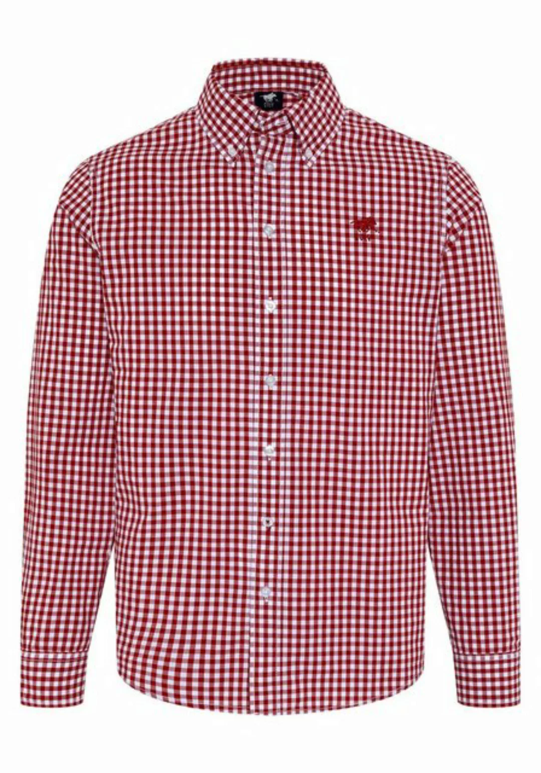 Polo Sylt Langarmhemd mit minimalistischem Karomuster günstig online kaufen