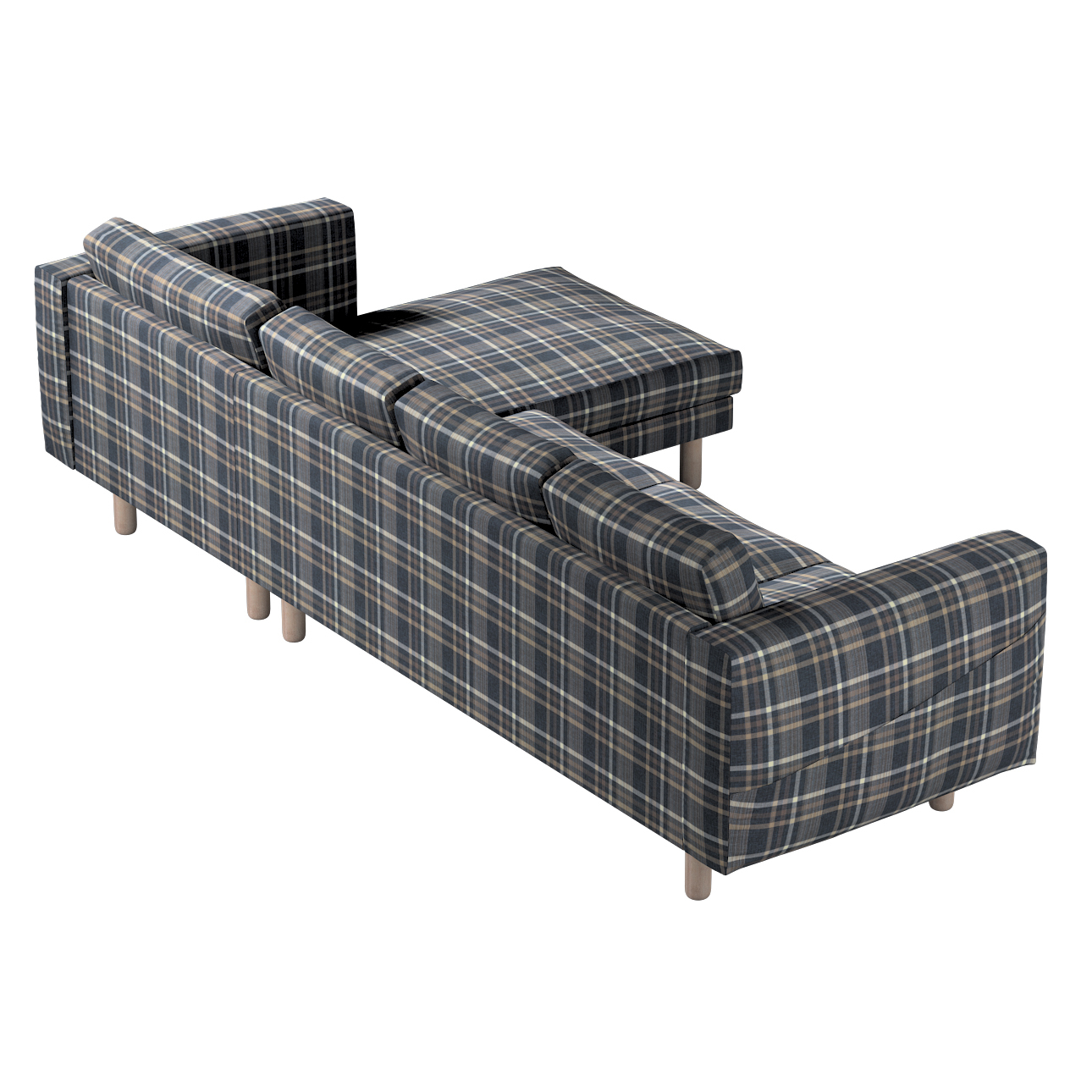 Bezug für Norsborg 4-Sitzer Sofa mit Recamiere, braun- blau, Norsborg Bezug günstig online kaufen
