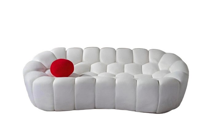 Xlmoebel 3-Sitzer Schneeweißes Polster-Sofa Designer 3-Sitzer Wohnzimmer, 1 günstig online kaufen