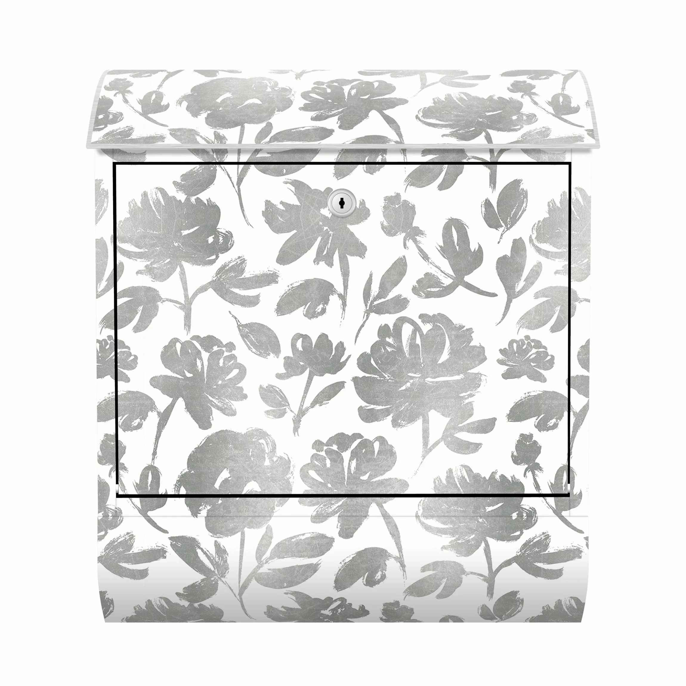 Briefkasten Blumen Tuschezeichnung Silberne Rosen günstig online kaufen
