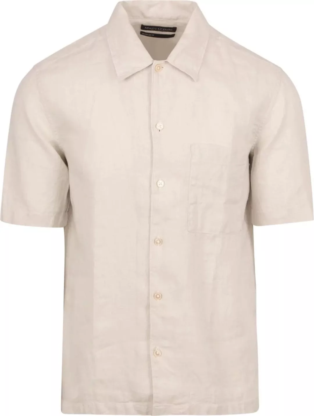 Marc O'Polo Hemd Short Sleeves Leinen Ecru - Größe L günstig online kaufen