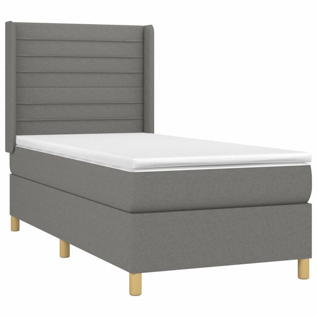 vidaXL Boxspringbett Boxspringbett mit Matratze Dunkelgrau 90x190 cm Stoff günstig online kaufen