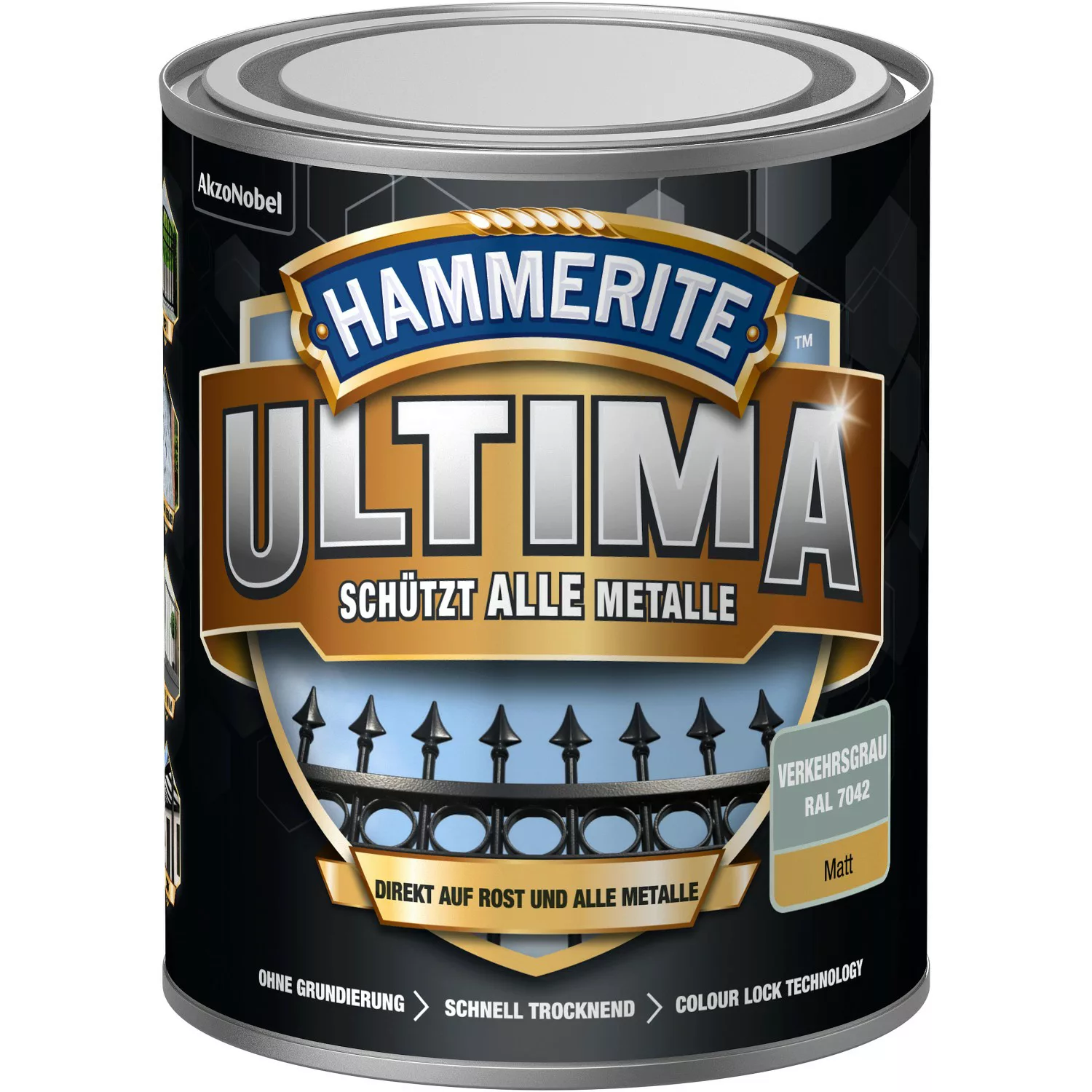 Hammerite Ultima Premium Metall-Schutzlack matt Verkehrsgrau 750 ml günstig online kaufen