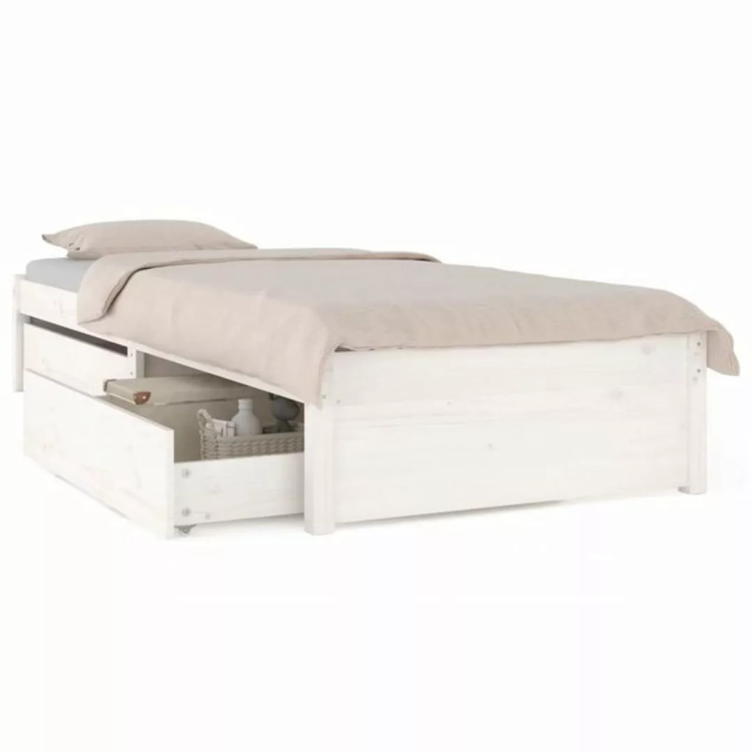 furnicato Bett mit Schubladen Weiß 90x200 cm günstig online kaufen