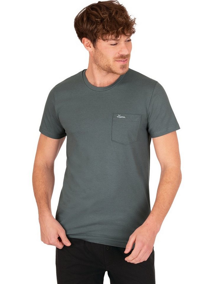 Trigema T-Shirt TRIGEMA T-Shirt aus Biobaumwolle mit Brusttasche (1-tlg) günstig online kaufen