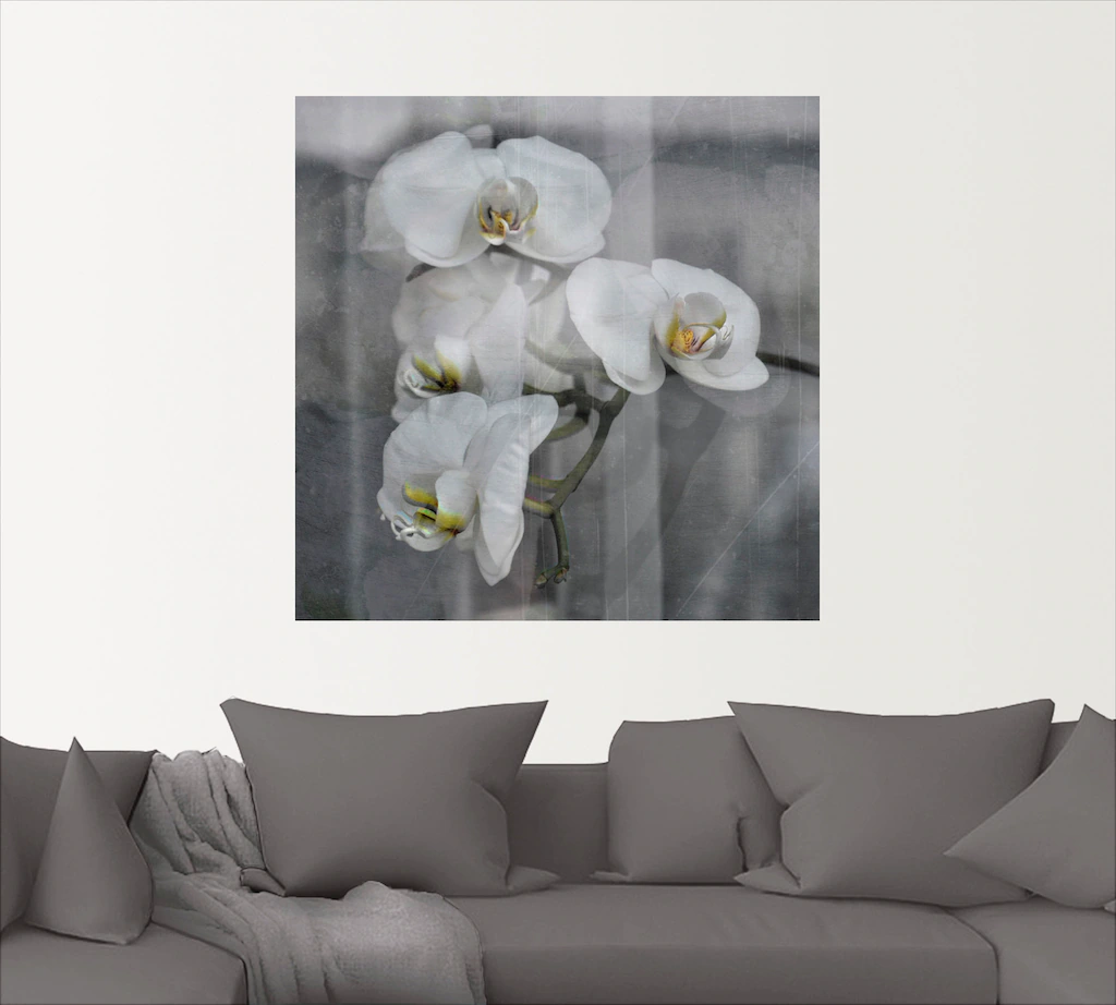 Artland Wandbild "Weisse Orchideen - white Orchid", Blumen, (1 St.), als Le günstig online kaufen