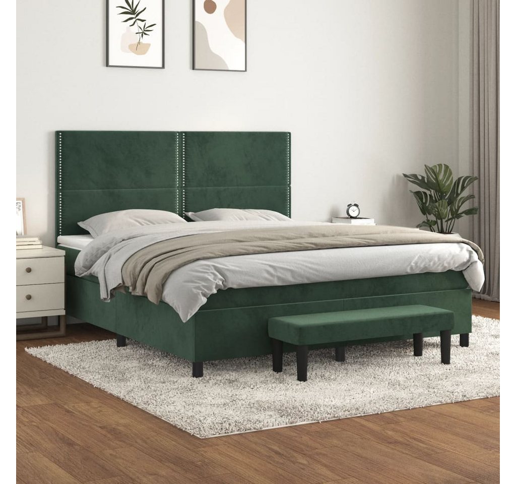 vidaXL Boxspringbett Boxspringbett mit Matratze und Fusshocker Samt (160 x günstig online kaufen