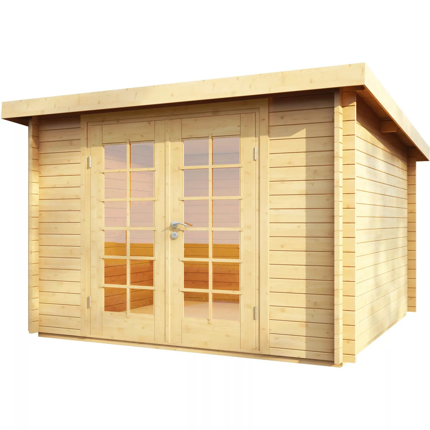 Wolff Finnhaus Holz-Gartenhaus Pulti 34-B Typ 3 Natur 360 cm x 300 cm Anbau günstig online kaufen