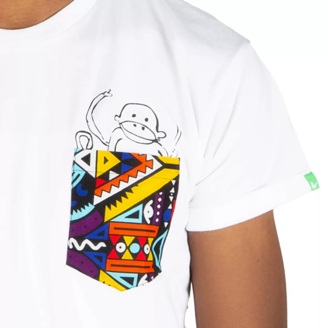 Herren T-shirt Aus Bio-baumwolle Mit Brusttasche „Nyani“ Made In Kenya günstig online kaufen