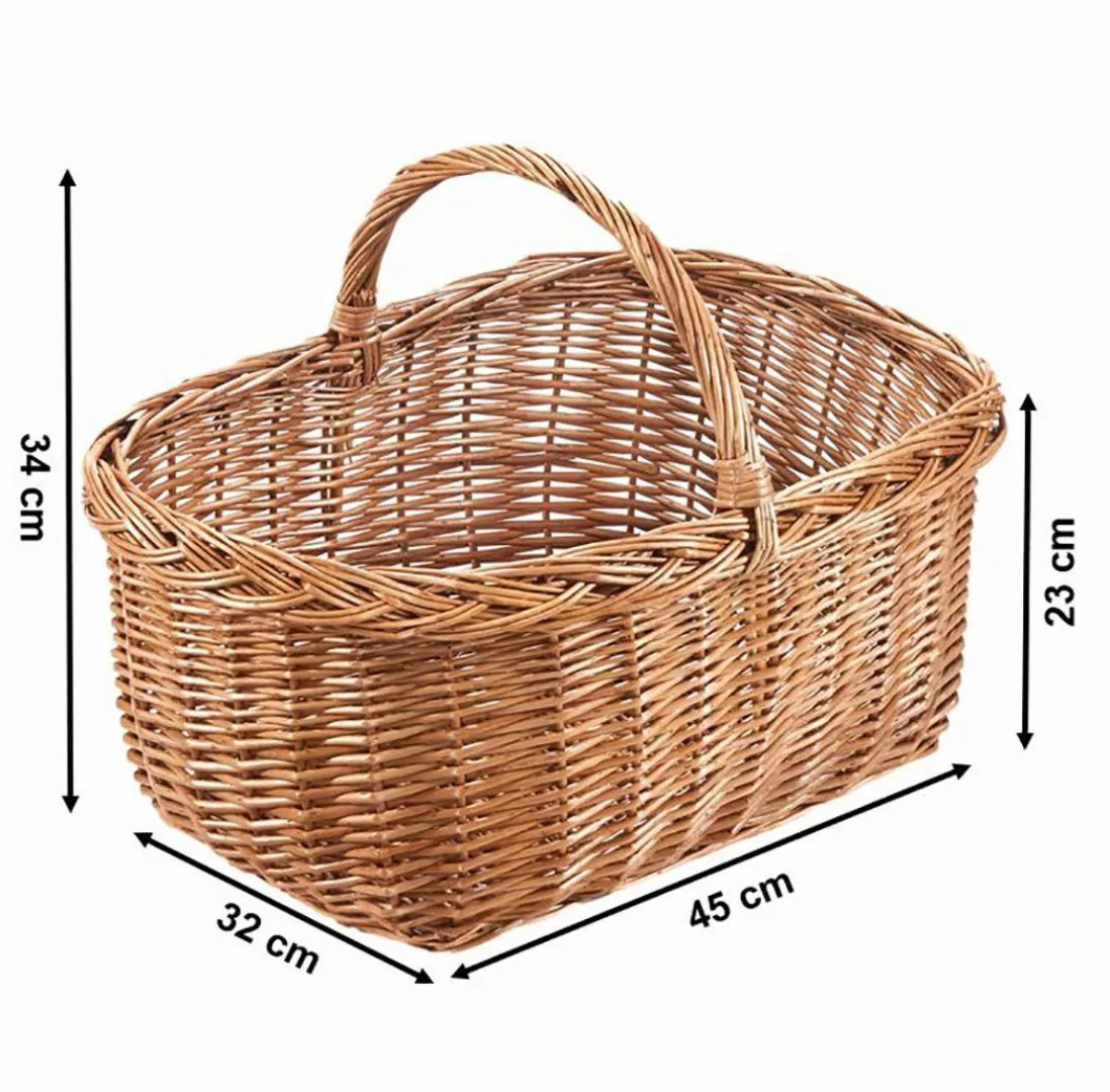 Kobolo Einkaufskorb Geflochtener Weidenkorb Korb Shopper günstig online kaufen