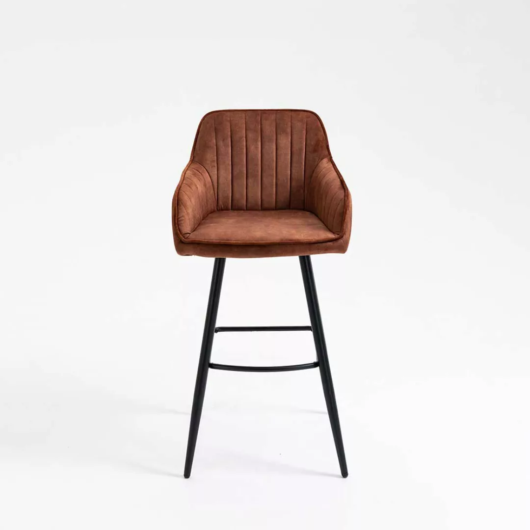 Bar Stühle in Braun und Schwarz Rückenlehne (2er Set) günstig online kaufen