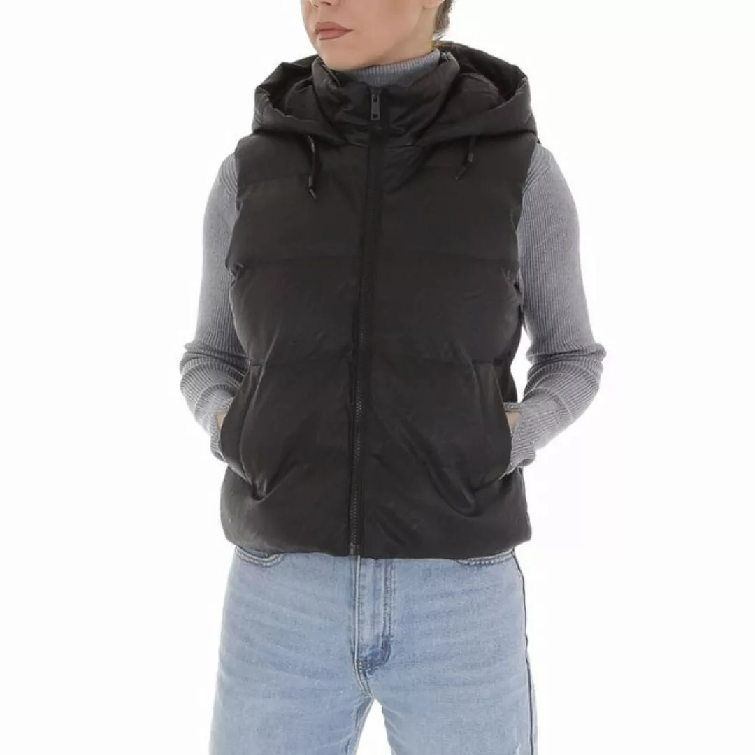 Ital-Design Lederimitatjacke Damen Freizeit Kapuze Gefüttert Übergangsjack günstig online kaufen