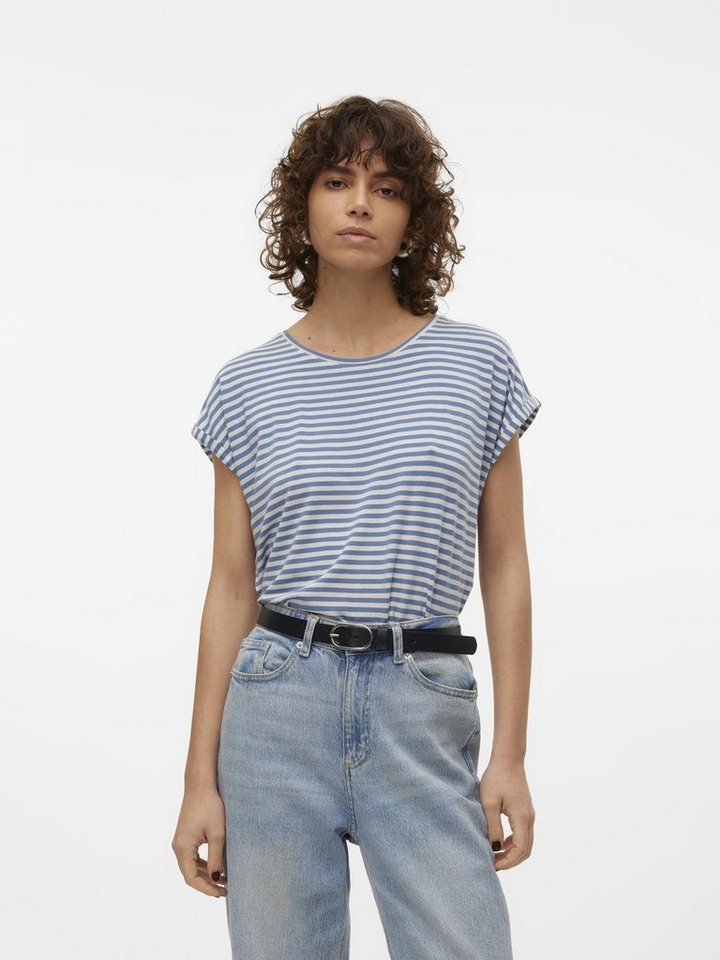 Vero Moda Rundhalsshirt VMAVA PLAIN SS TOP STRIPE GA JRS NOOS günstig online kaufen