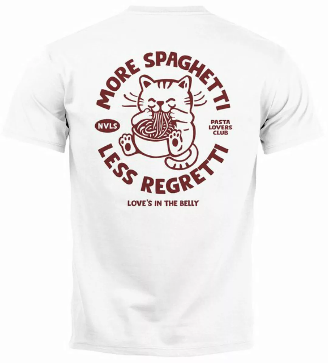 Neverless Print-Shirt Herren T-Shirt Backprint Katze Rückendruck Brustloge günstig online kaufen