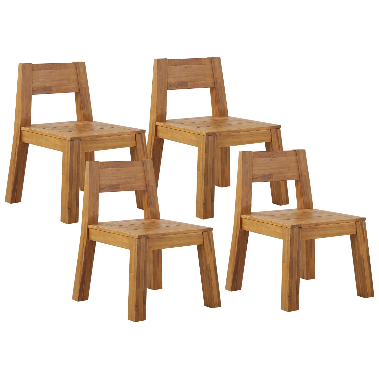 Beliani Gartenstuhl Heller Holzfarbton 61x59x81 günstig online kaufen