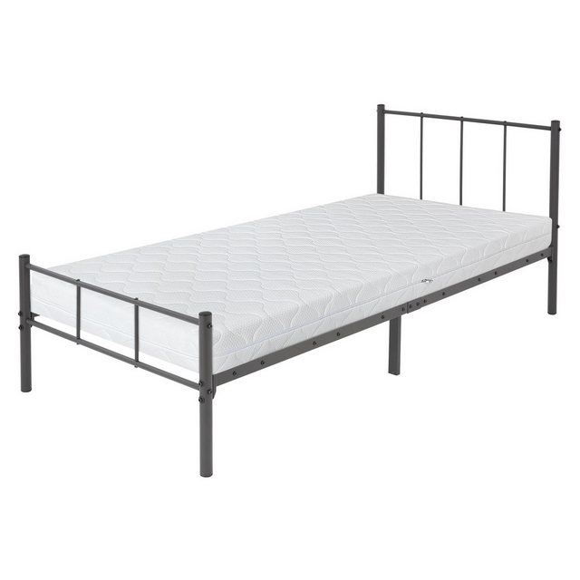 ML-DESIGN Metallbett Bett mit Kopfteil und Lattenrost robust auf Stahlrahme günstig online kaufen