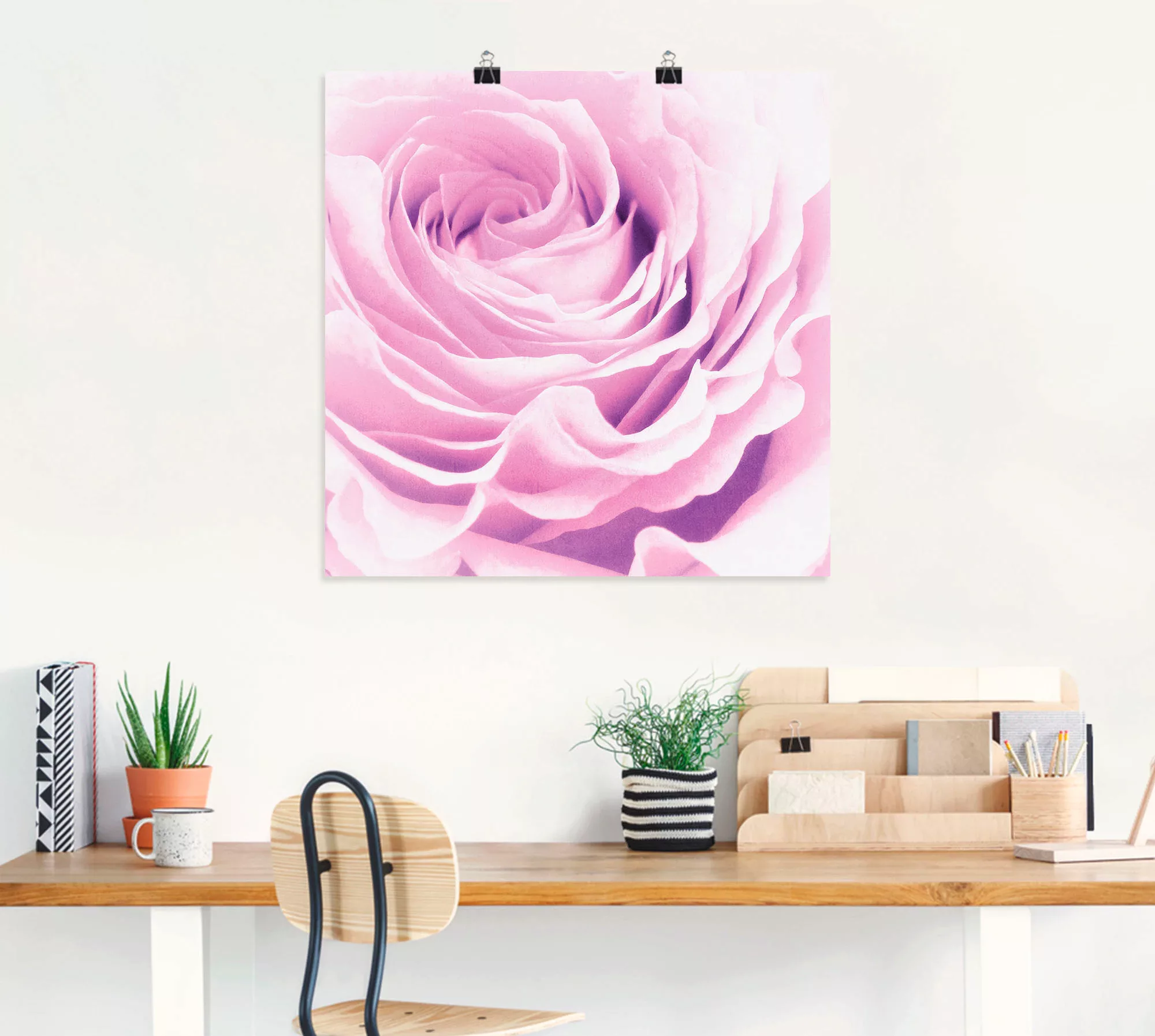 Artland Wandbild "Pastell Rose", Blumen, (1 St.), als Leinwandbild, Poster, günstig online kaufen