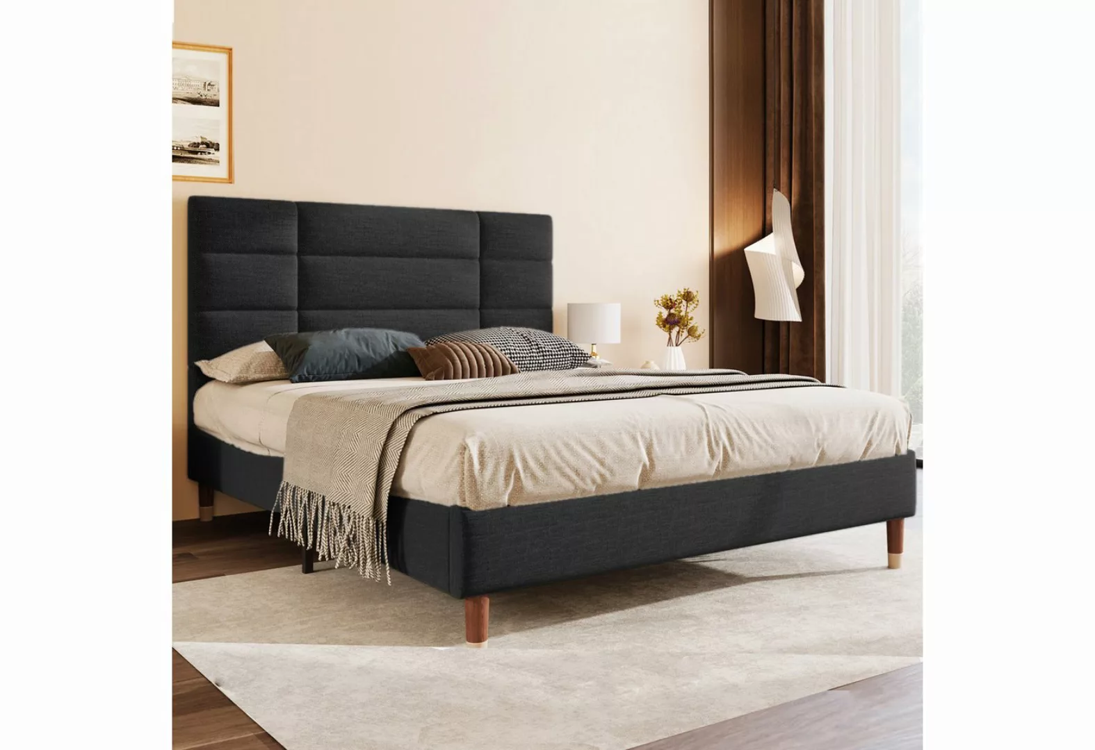 KLAM HOME Polsterbett Doppelbett Einzelbett Continental Bett mit Lattenrost günstig online kaufen